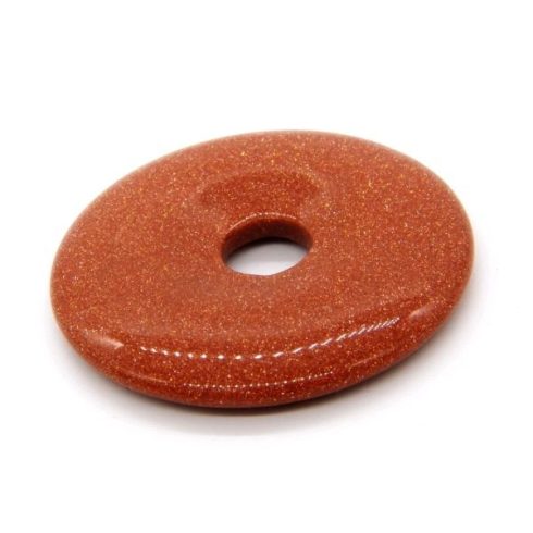 Donut (fánk) medál - barna napkő /goldstone