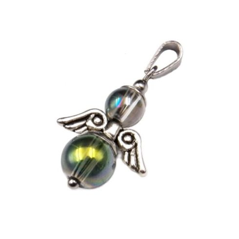 Szivárvány aurakvarc angyal medál -kicsi