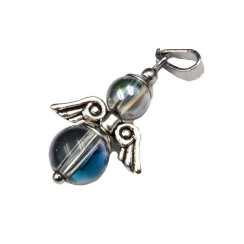 Szivárvány aurakvarc angyal medál -kicsi