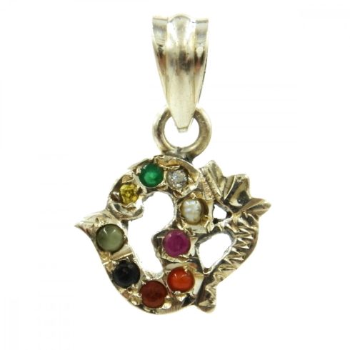 Navaratna OM medál természetes drágakövekkel