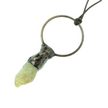 Réz foglalatos nyers citrin medál