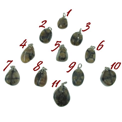 Dobcsiszolt andaluzit , kiasztolit keresztkő medál