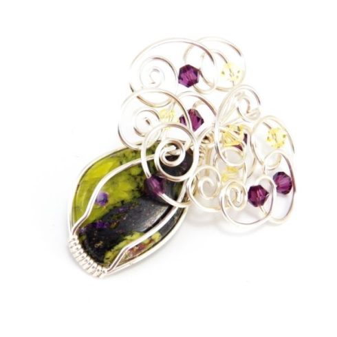 Atlantiszit  medál Swarovski kristályokkal