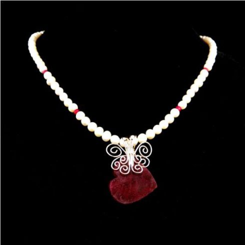 Egyedi rubin szív medál