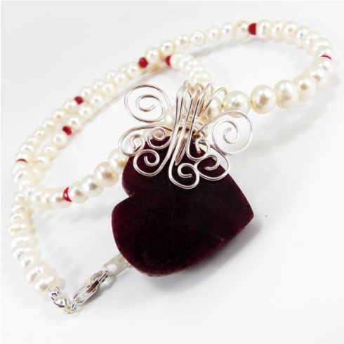 Egyedi rubin szív medál