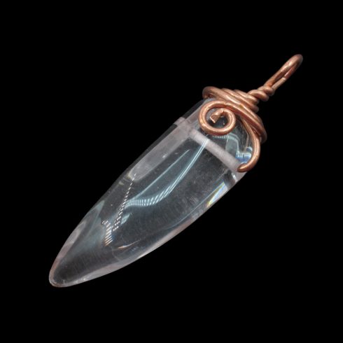 Hegyikristály medál rézdrót foglalatban 