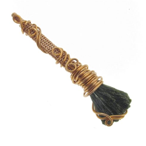 Epidot / unakit egyedi drótékszer medál 