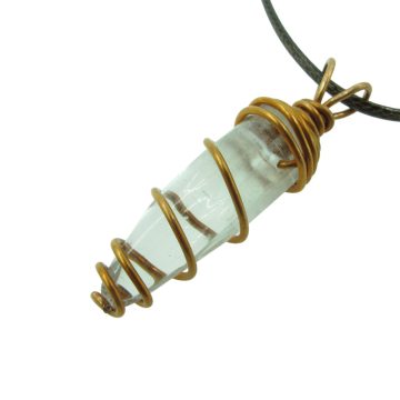 Hegyikristály medál rézdrót foglalatban 