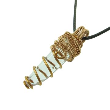 Hegyikristály medál rézdrót foglalatban 