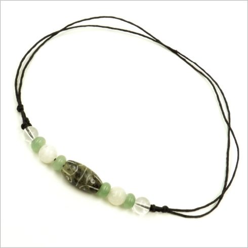 Egyedi jade, aventurin, hegyikristály holdkő nyaklánc