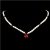 Rubin köves tenyésztett gyöngy nyaklánc, rubin csepp medálkával