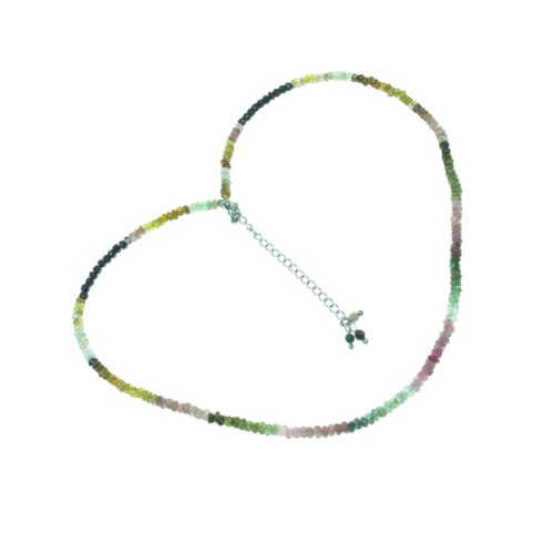 Fazettált színátmenetes turmalin nyaklánc 