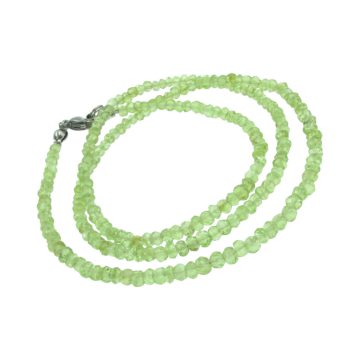 Kézzel csiszolt Peridot ( olivin) drágakő nyaklánc