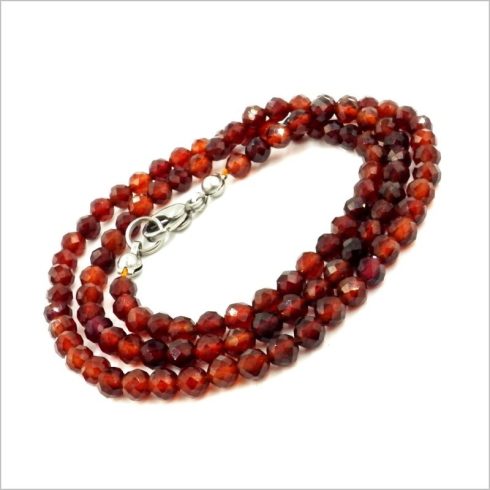Prémium minőségű fazettált spessartin gránát nyaklánc