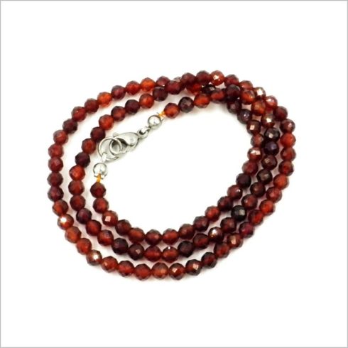 Prémium minőségű fazettált spessartin gránát nyaklánc