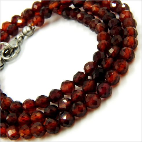 Prémium minőségű fazettált spessartin gránát nyaklánc