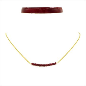 Fazettált  rubin drágakő nyaklánc