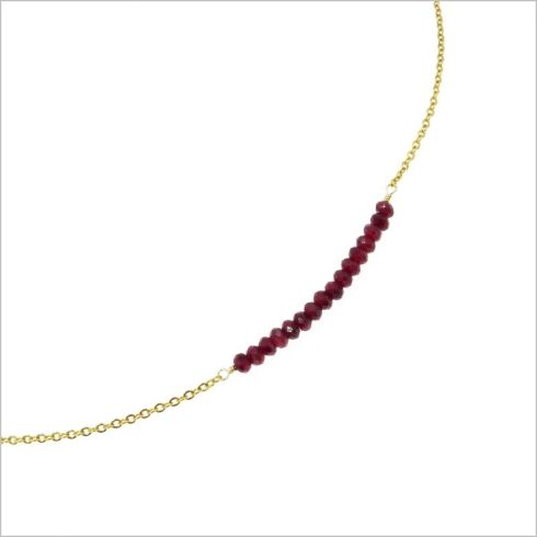 Fazettált  rubin drágakő nyaklánc