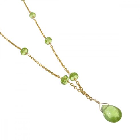 Peridot (olivin) csepp nyaklánc