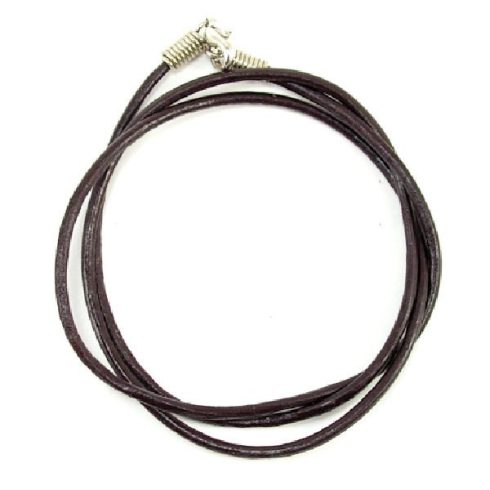 Gömbölyű bőr nyaklánc -kapcsos