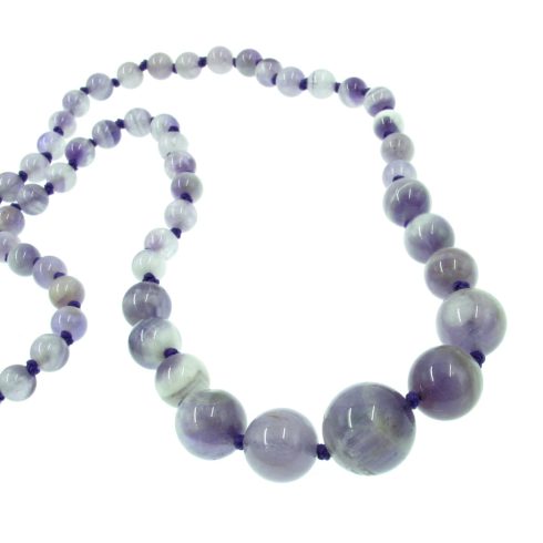 Világos chevron ametiszt növekvő gyöngyös nyaklánc