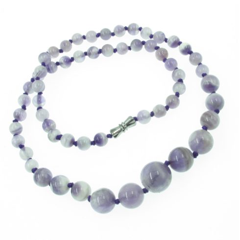 Világos chevron ametiszt növekvő gyöngyös nyaklánc