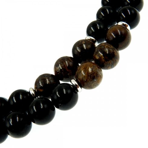 Fekete turmalin - bronzit nyaklánc