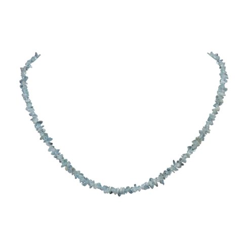 Akvamarin apró splitter szemcse nyaklánc