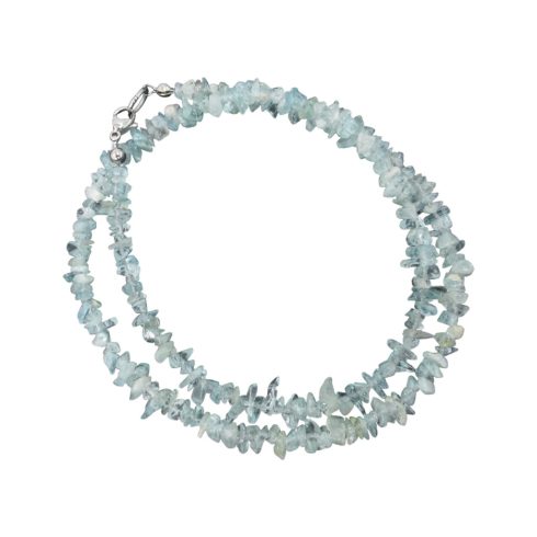 Akvamarin apró splitter szemcse nyaklánc