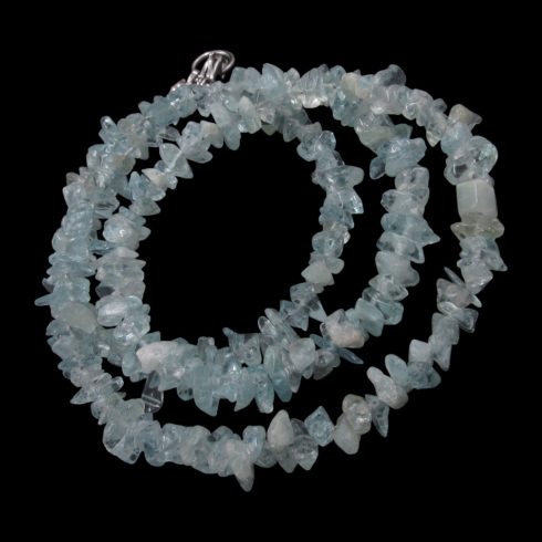 Akvamarin apró splitter szemcse nyaklánc