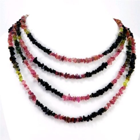 Dinnye Turmalin splitter szemcse nyaklánc - szakaszos