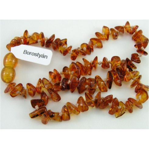 Borostyán babalánc (chips -konyak) 34-35cm