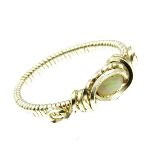 Ausztrál nemesopál drótékszer gyűrű