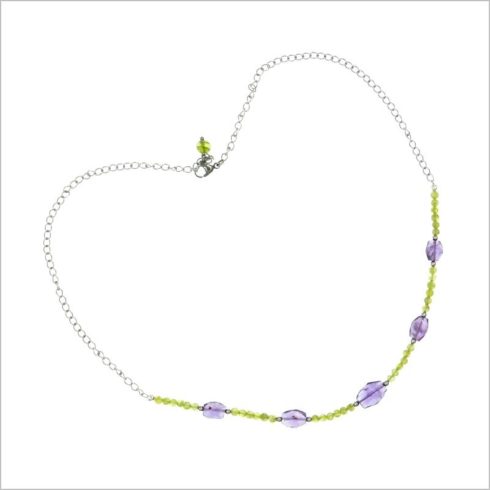 Peridot és ametiszt ékszer szett