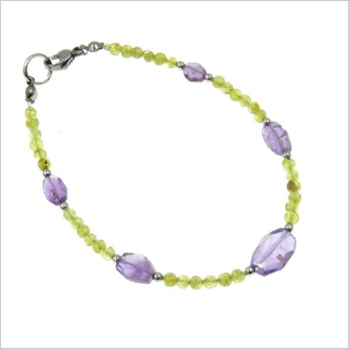 Peridot és ametiszt ékszer szett