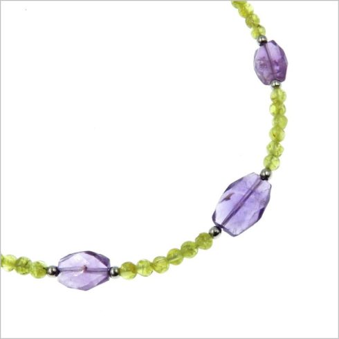 Peridot és ametiszt ékszer szett