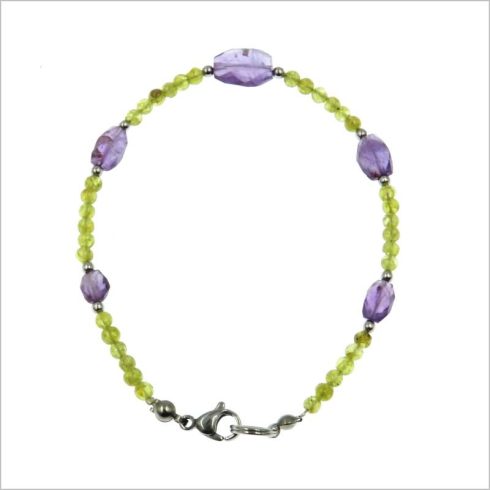 Peridot és ametiszt ékszer szett