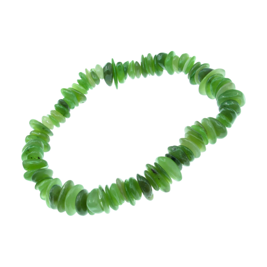 Nefrit jade splitter szemcse gumis karkötő