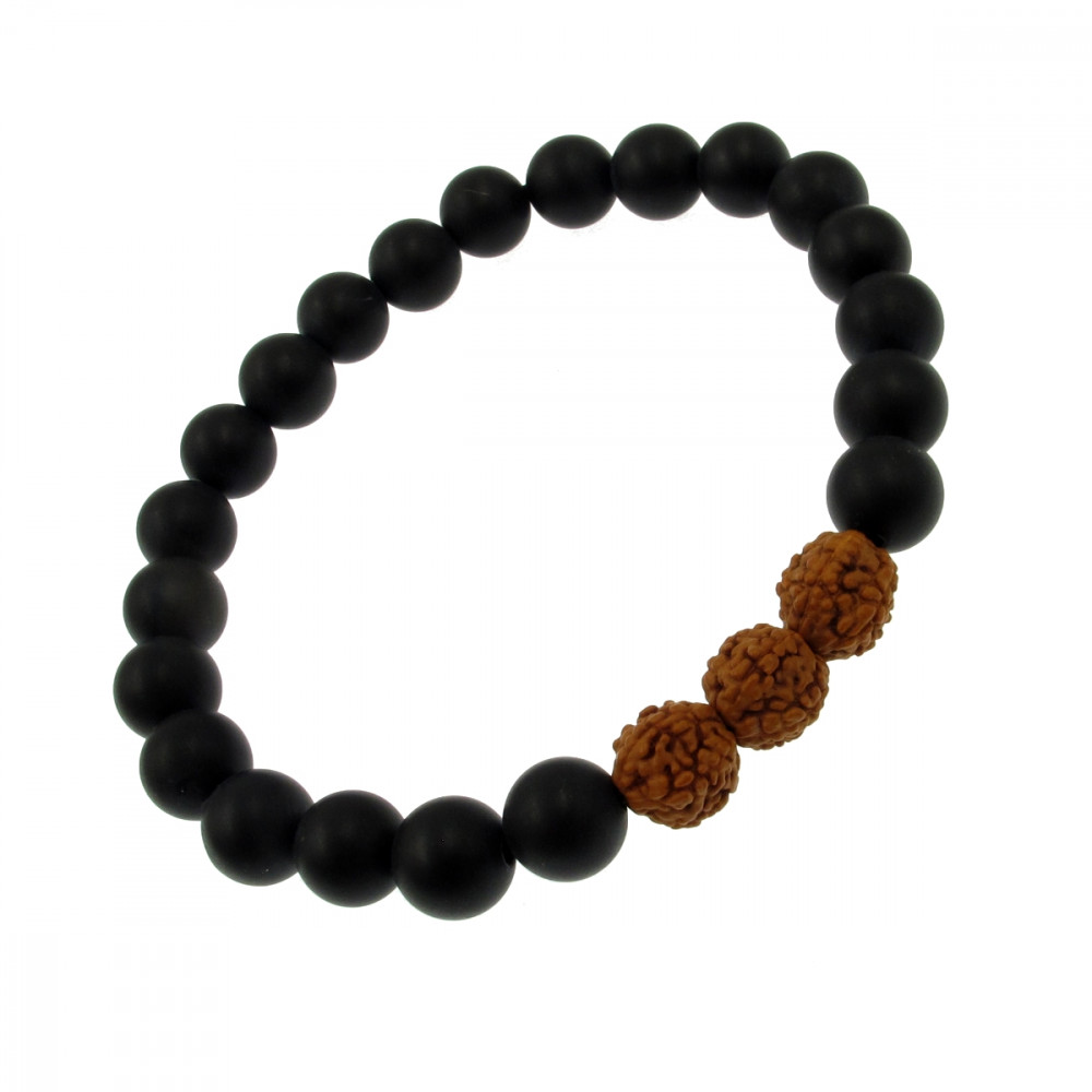 Ónix rudraksha karkötő