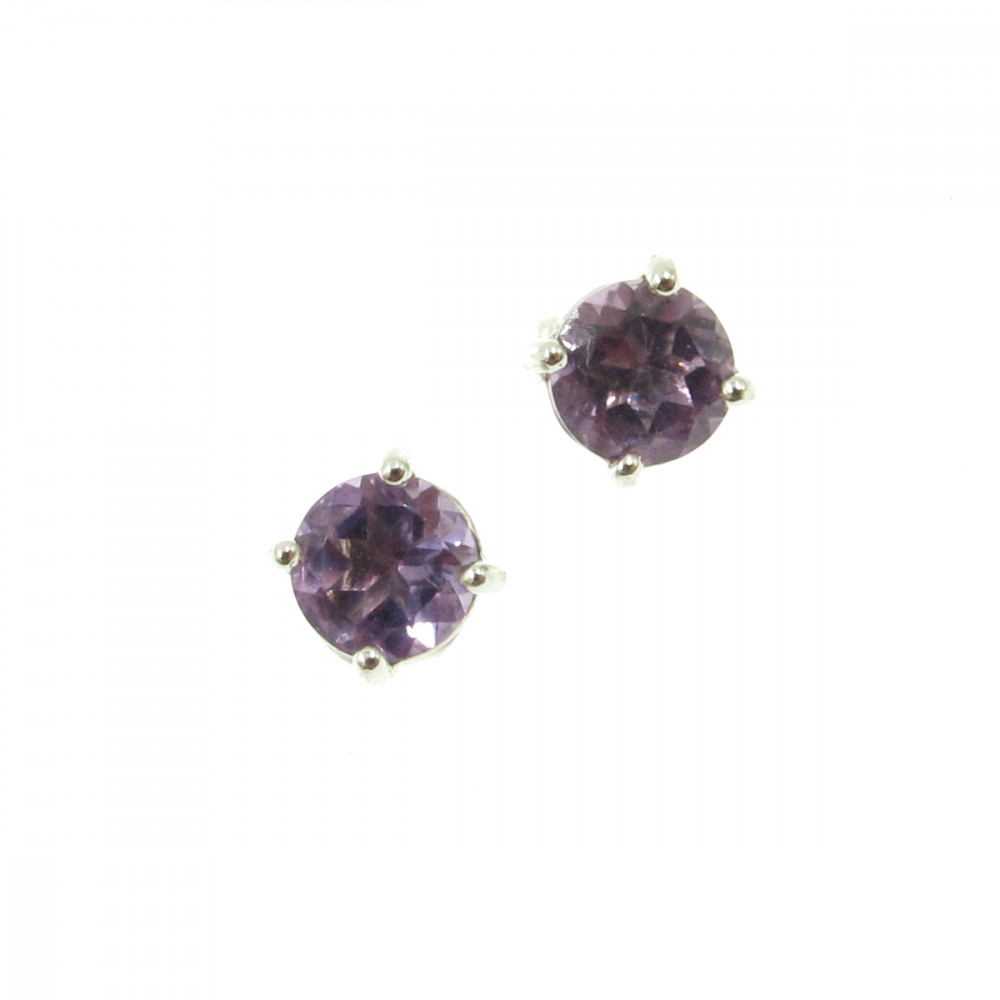 Image of Ametiszt bedugós ezüst fülbevaló