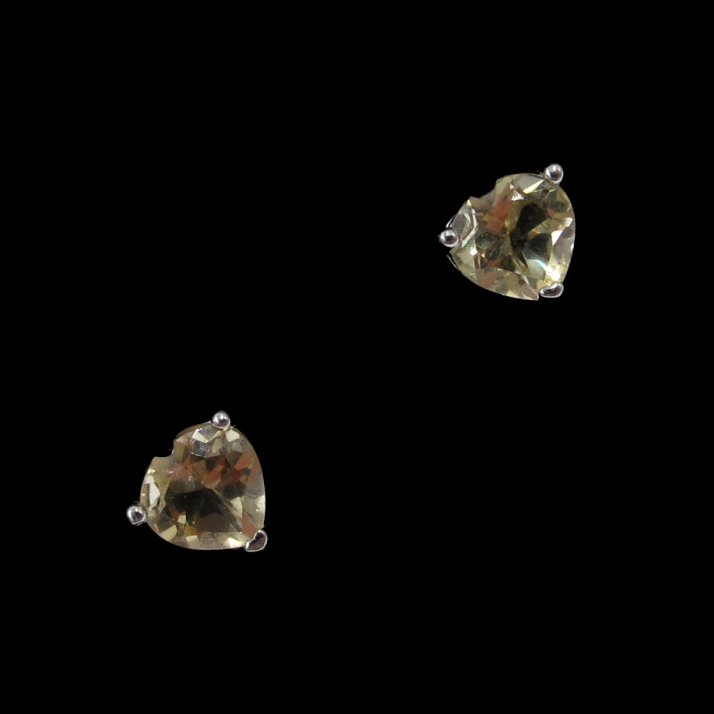 Image of Citrin szív fülbevaló