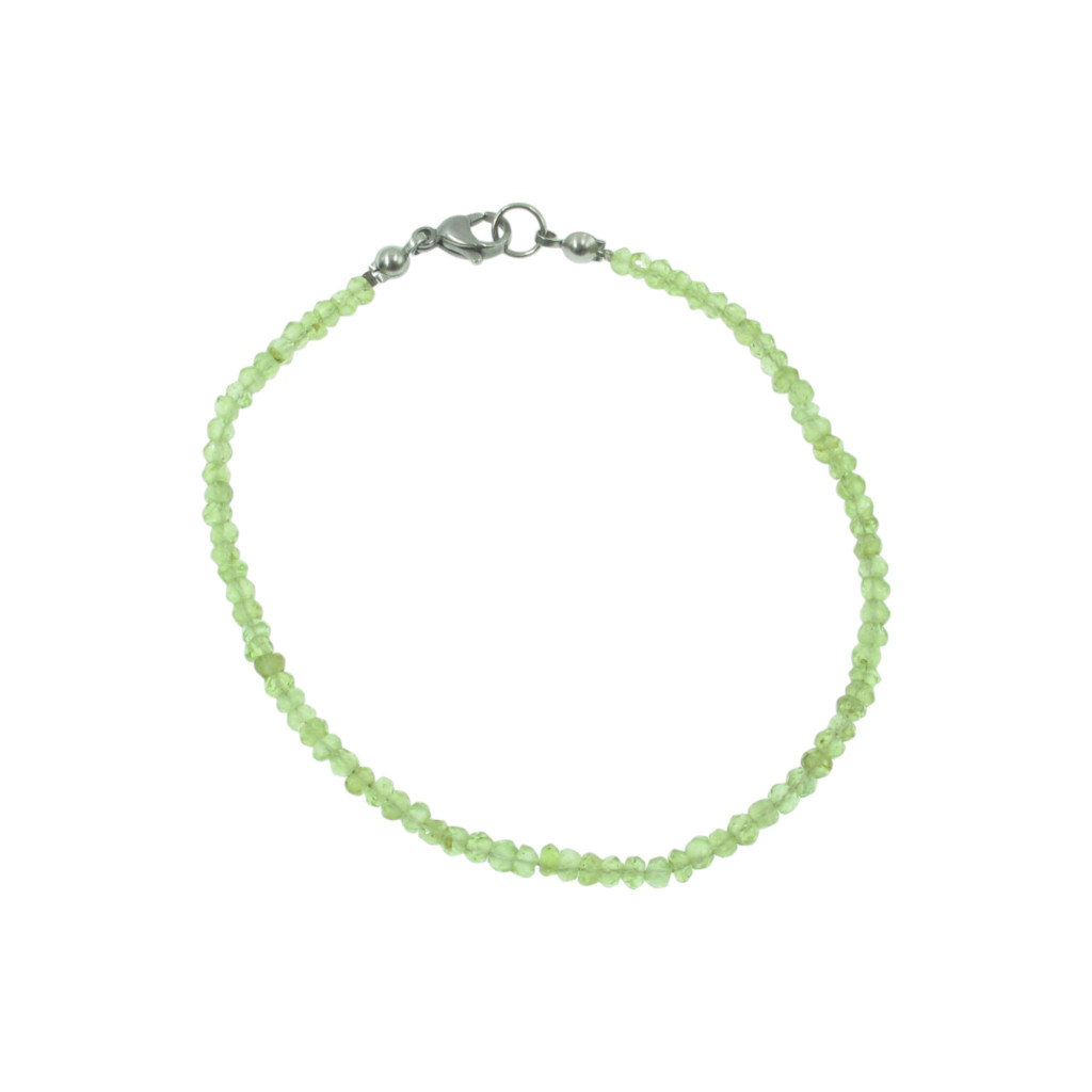 Kézzel csiszolt Peridot ( olivin) drágakő karkötő
