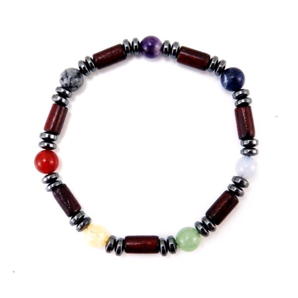 Image of Férfi csakra karkötő szantáfával