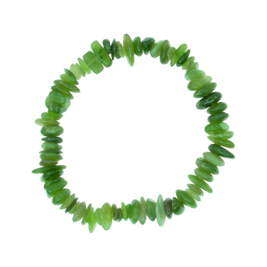 Nefrit jade splitter szemcse gumis karkötő